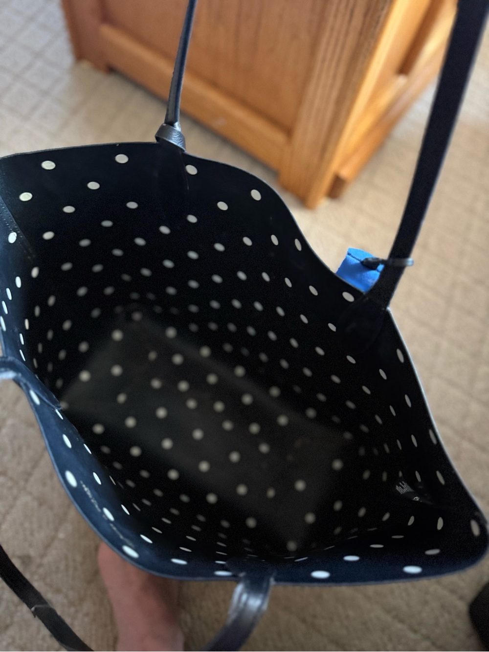 kate spade Polka Dot Minnie Mouse Tote in Black, White & Red - Picture 7 of 7